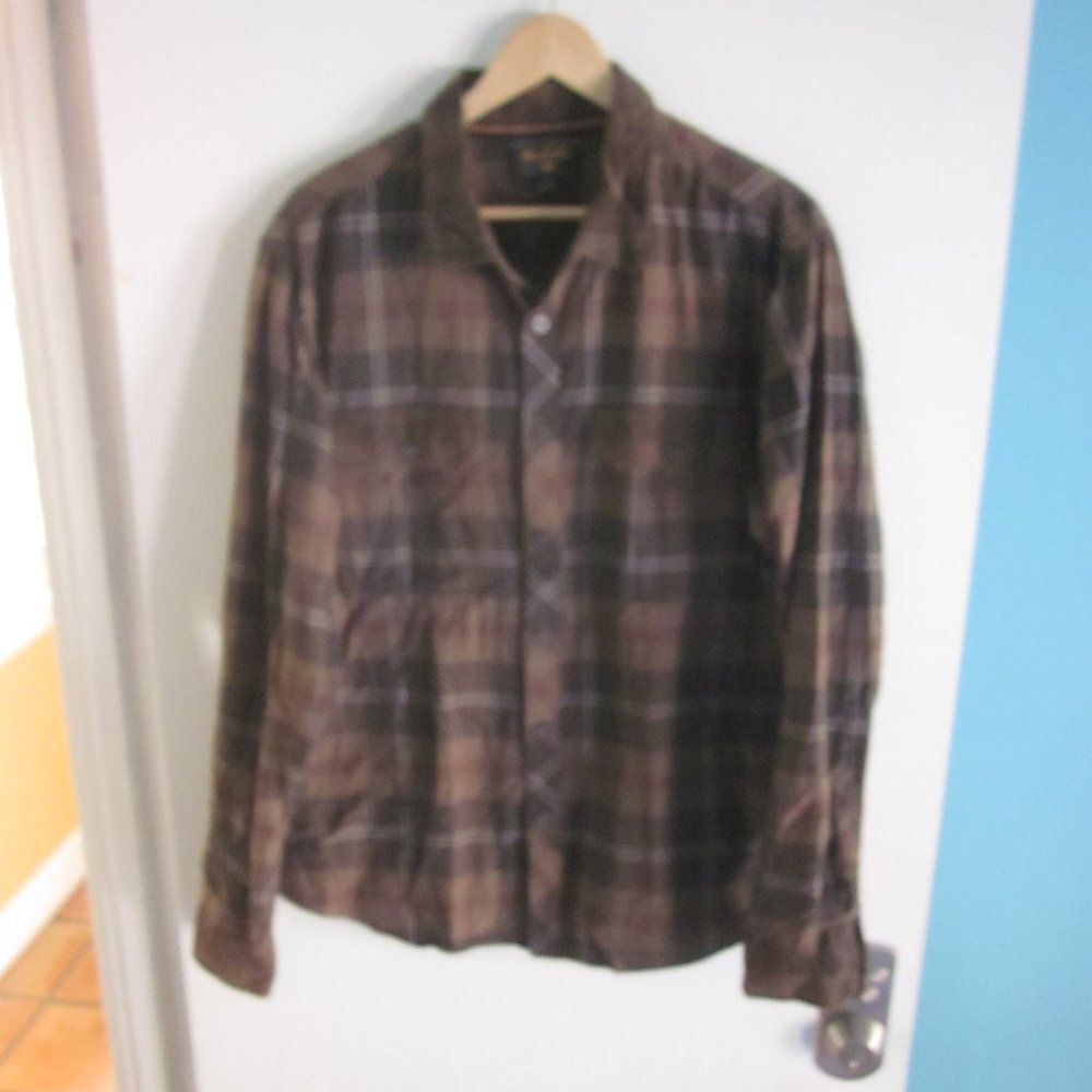 Billabong Surfplus Mens Shirt Size XL Core Fit Brown Plaid Cotton Button Up Top